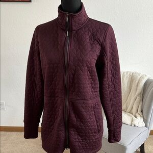 Exofficio burgundy light Jacket with Quilted Texture